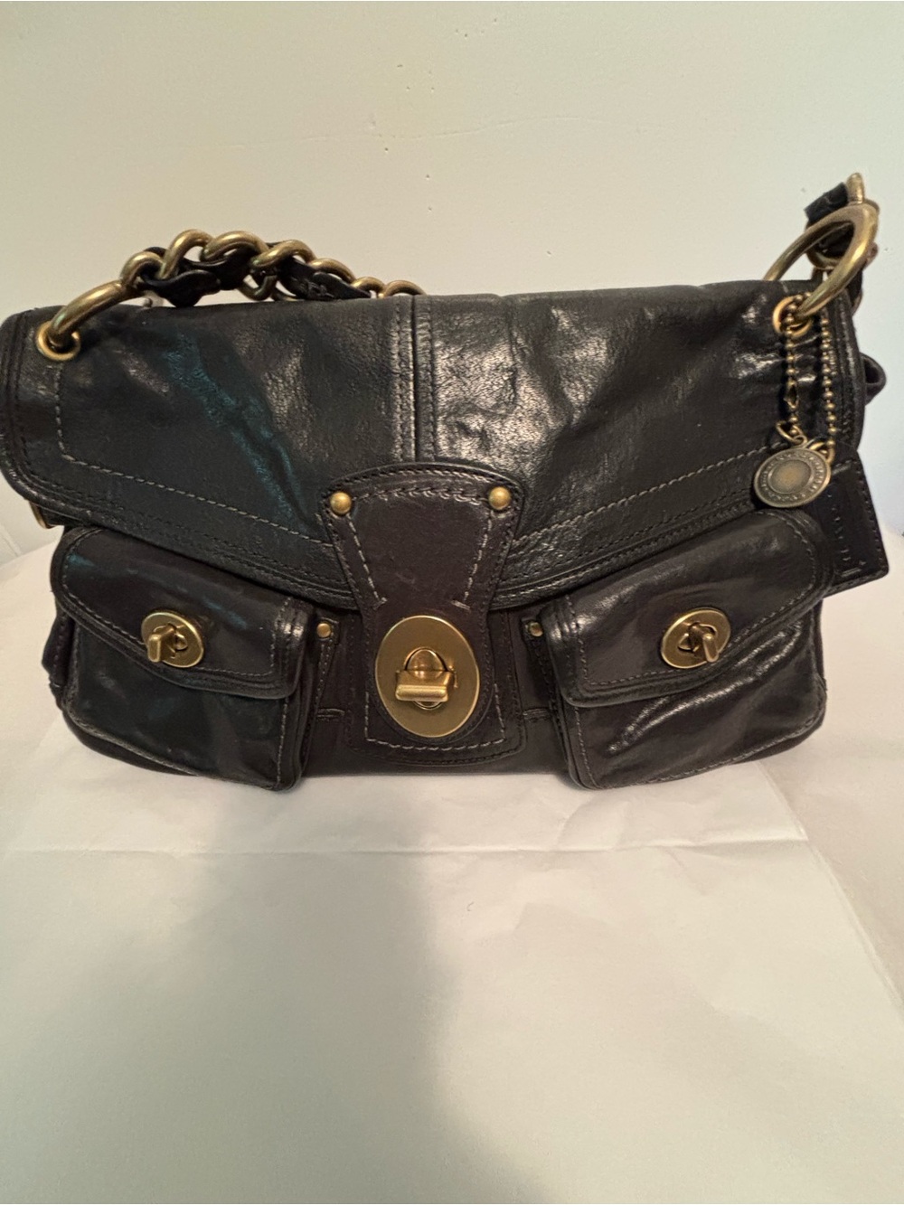 Coach Y2K Anniversary Legacy Leigh black Leather Satchel 11128 Vintage Leigh - Picture 3 of 16